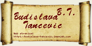 Budislava Tančević vizit kartica